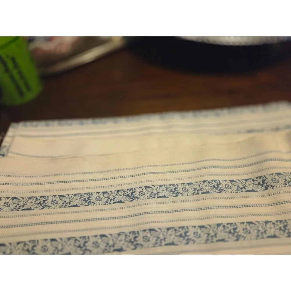 oop vintage fabric blue and white cottagecore farm house